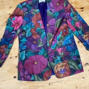 Vintage Alfred Dunner Stunner Floral Blazer with Vibrant Colors
